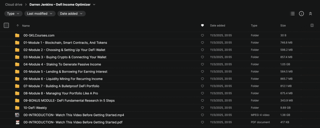 Darren Jenkins – Defi Income Optimizer course